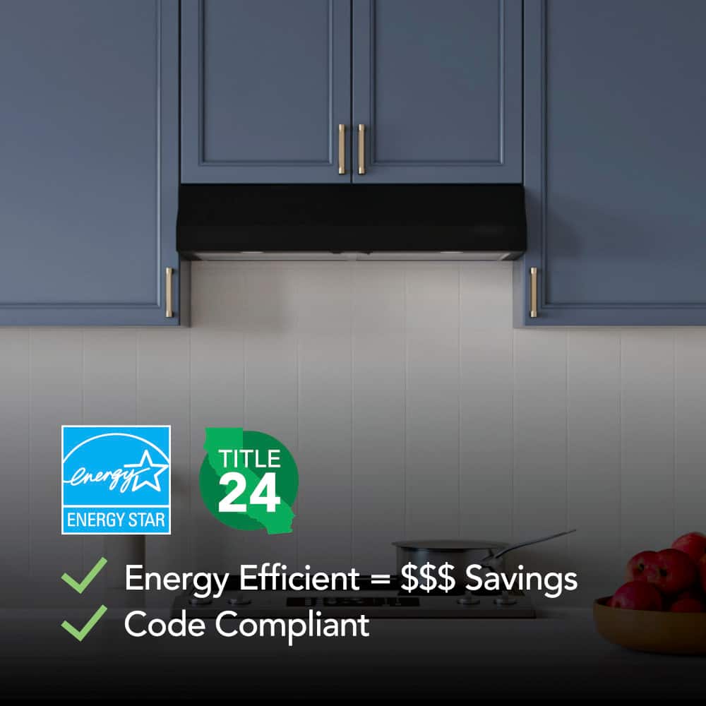 Broan - 42 inches - Convertible - Under cabinet Range Hood - Black