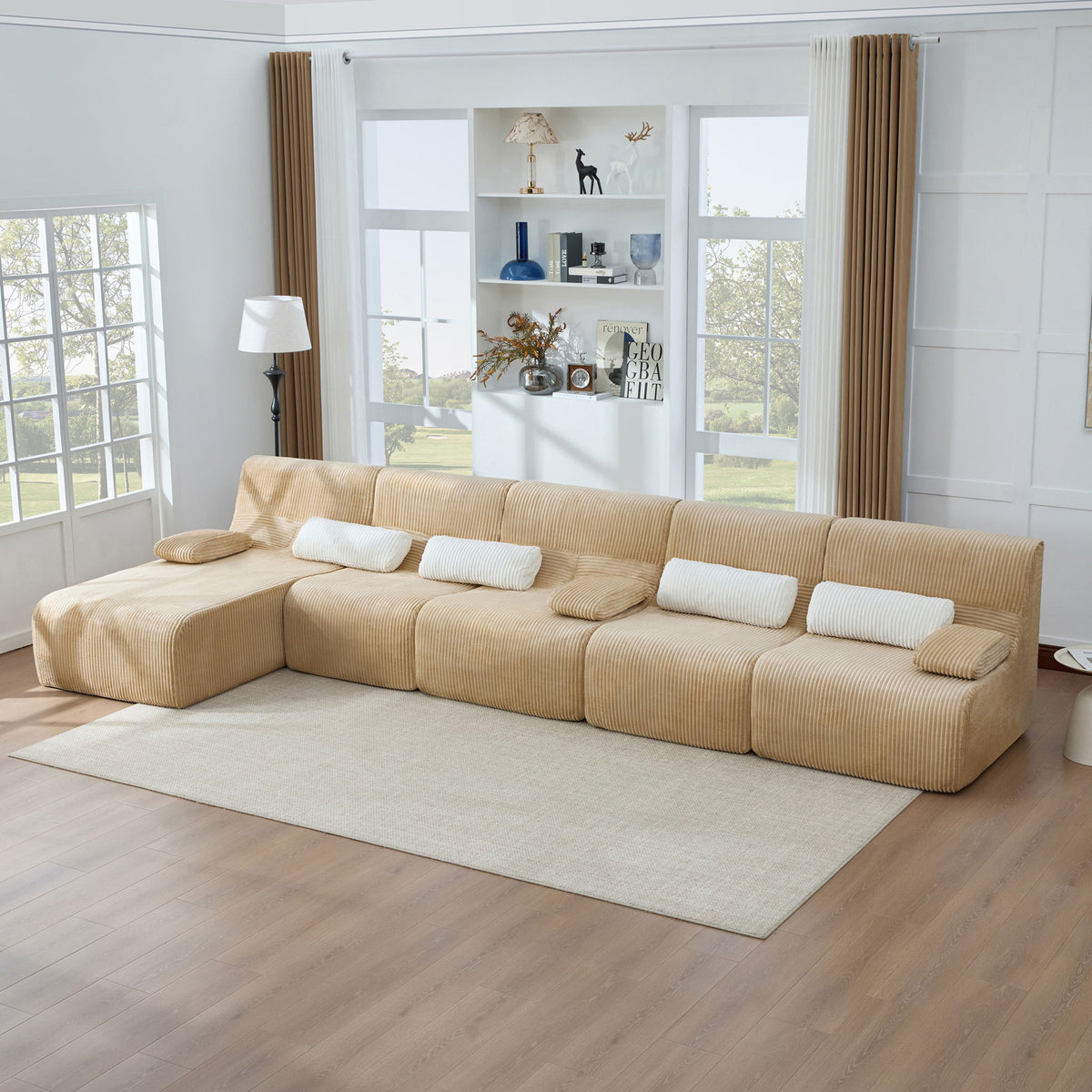 Sofá seccional de gran tamaño, asientos para sala de estar con diseño modular