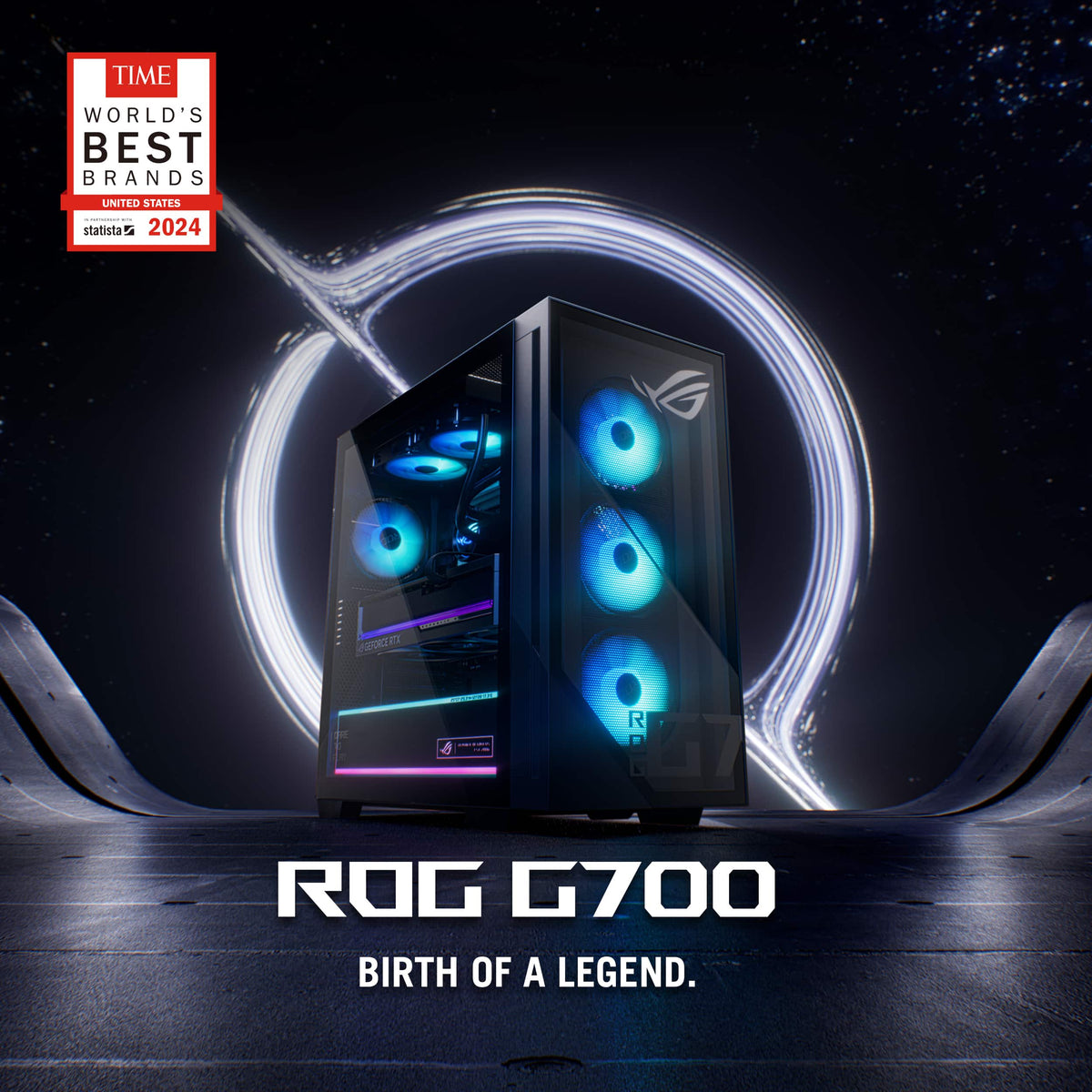 ASUS - ROG G700 Gaming Desktop - Intel Core Ultra 7 - 16GB Memory - NVIDIA GeForce RTX 5070 12GB - 1TB SSD - Black
