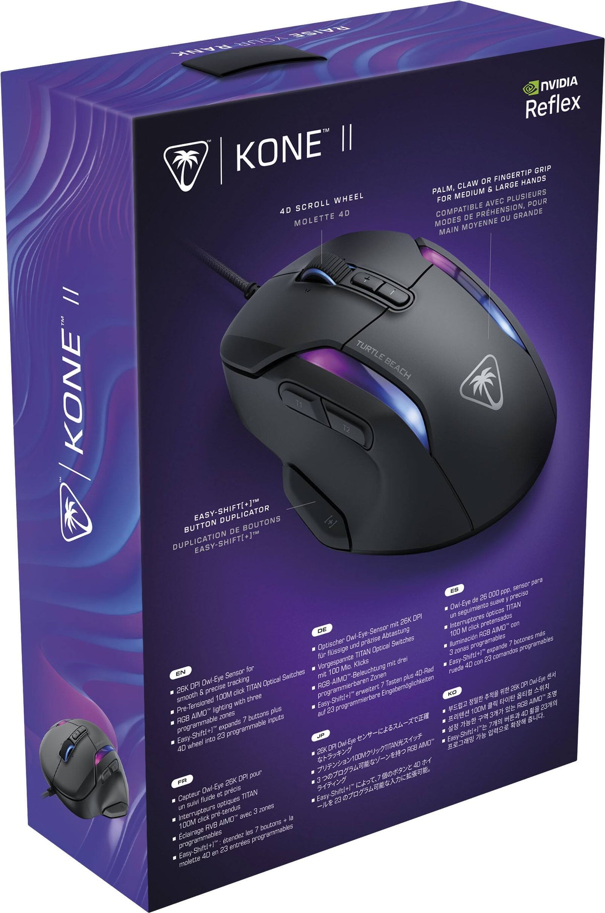 Turtle Beach - Kone II Wired Optical Gaming Mouse with RGB Lighting - Wired - Ash Black