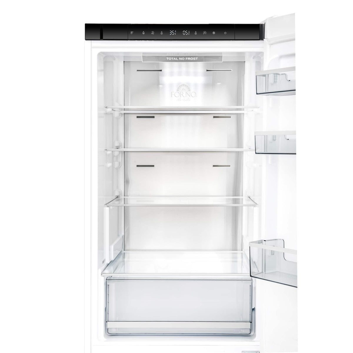 Forno Appliances - Custodia 10.3 Cu. Ft. 24" Counter-Depth Bottom Freezer Refrigerator with Right-Hinge Door and Total No Frost - White