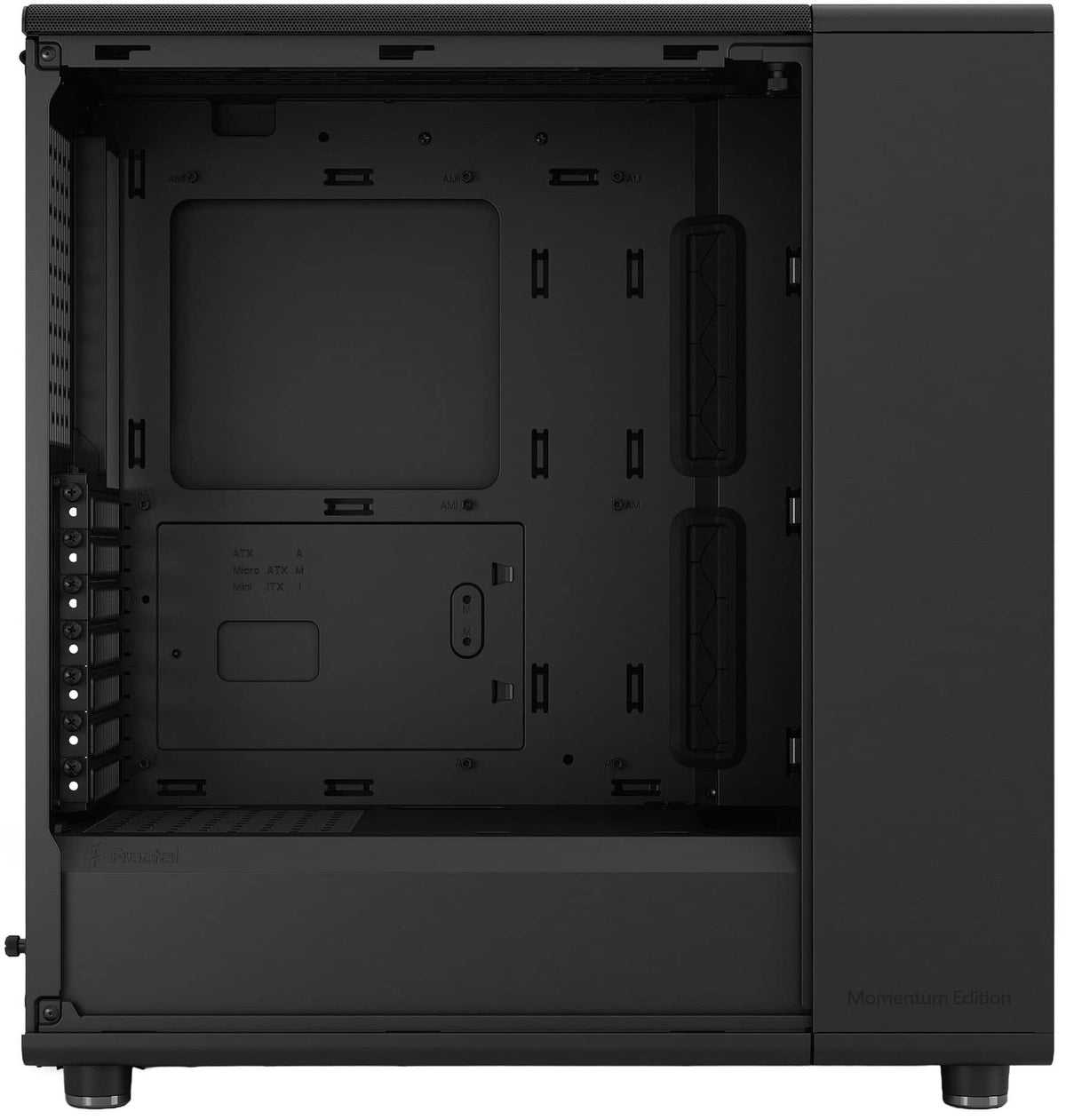 Fractal Design - North Momentum Edition Black E-ATX Chassis with Blackened Oak Front and TG Side Panel Mid Tower PC Case - Black
