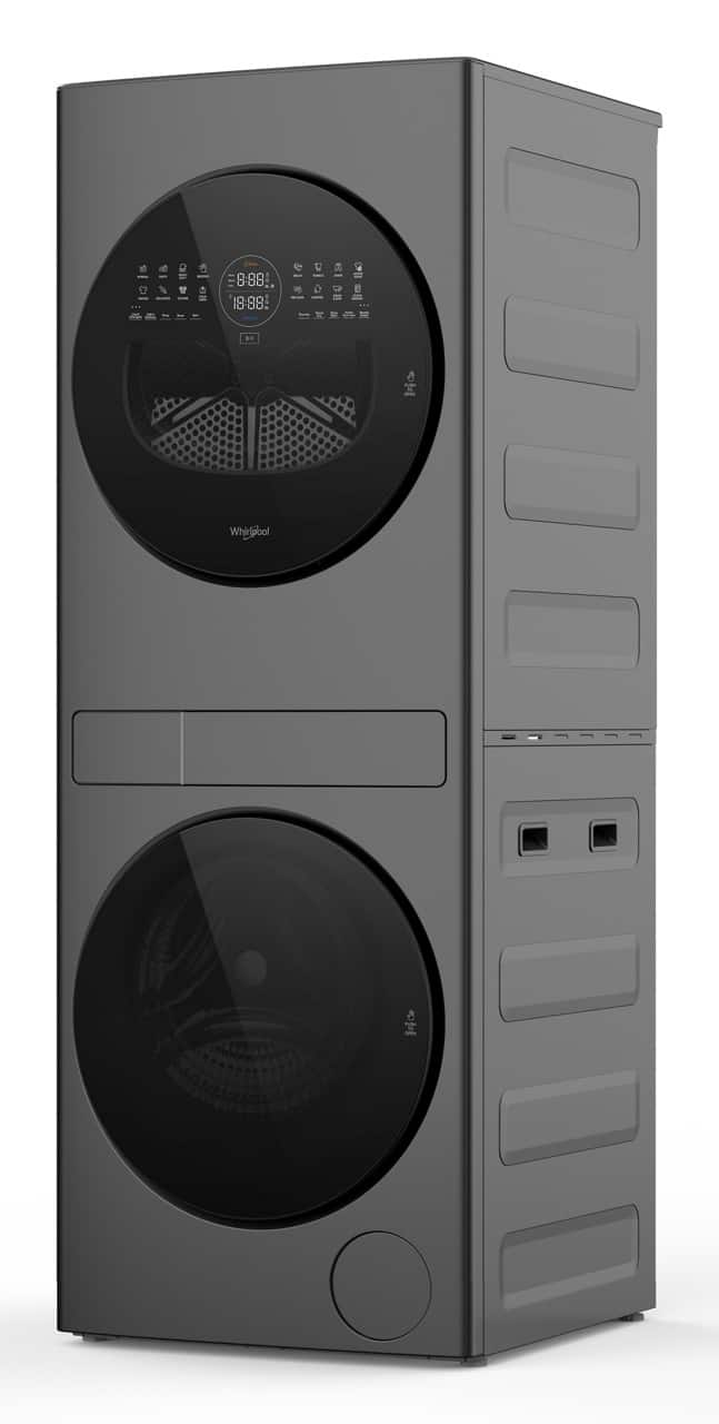 Whirlpool - 2.7 Cu. Ft. Washer and 4.3 Cu. Ft. Electric Dryer Ventless Heat Pump Laundry Tower and Energy Star - Titanium Metallic