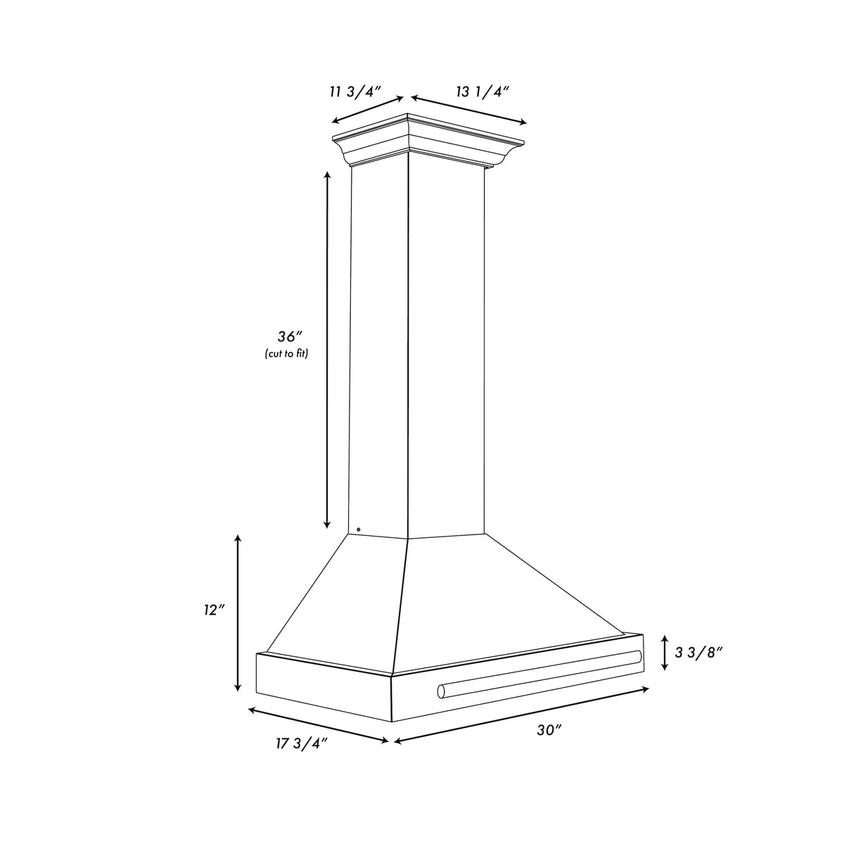 ZLINE - 30 inches - Externally Vented - Wall Range Hood - Black Matte