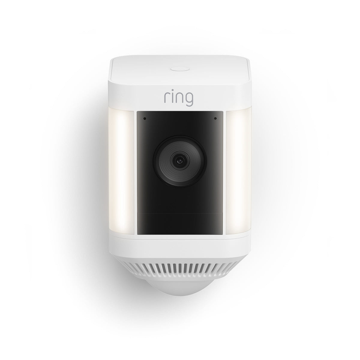 Ring - Spotlight Cam Plus Outdoor/Indoor Wireless 1080p Battery Surveillance Security Camera - Matte White