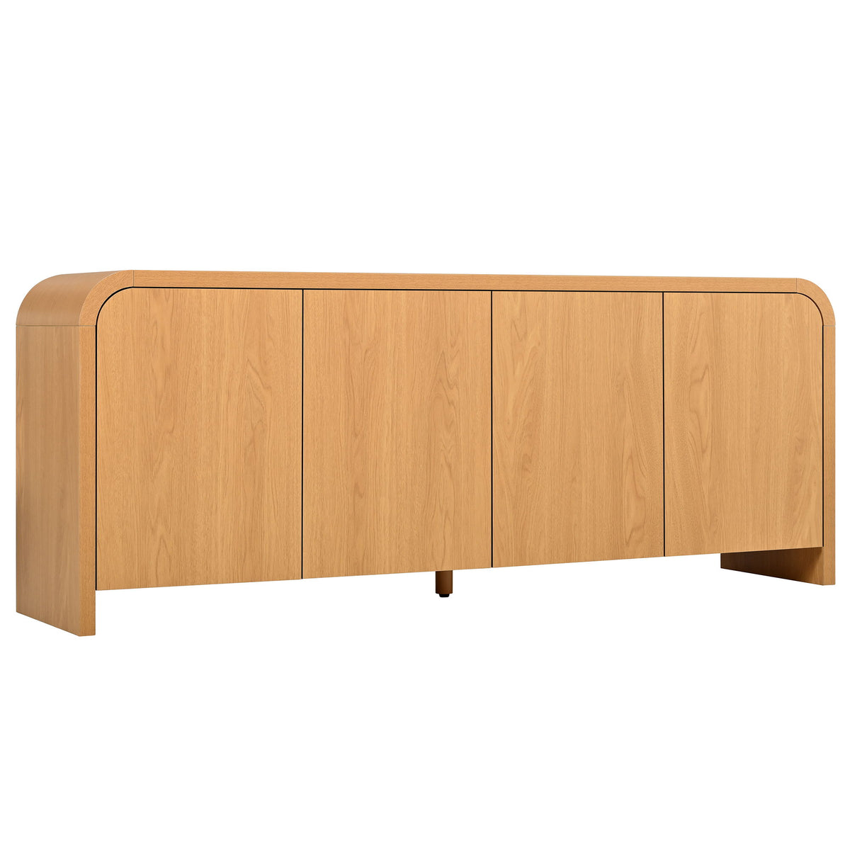 Mueble para TV de borde curvo con gabinetes grandes