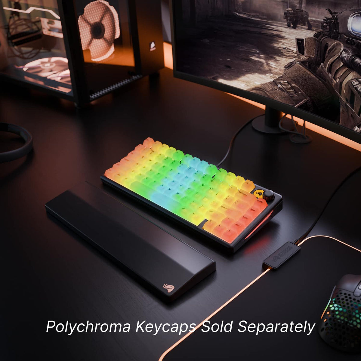 Glorious - GMBK 75% Wired Membrane Gaming Keyboard with Swappable MX-Compatible Keycaps - Black