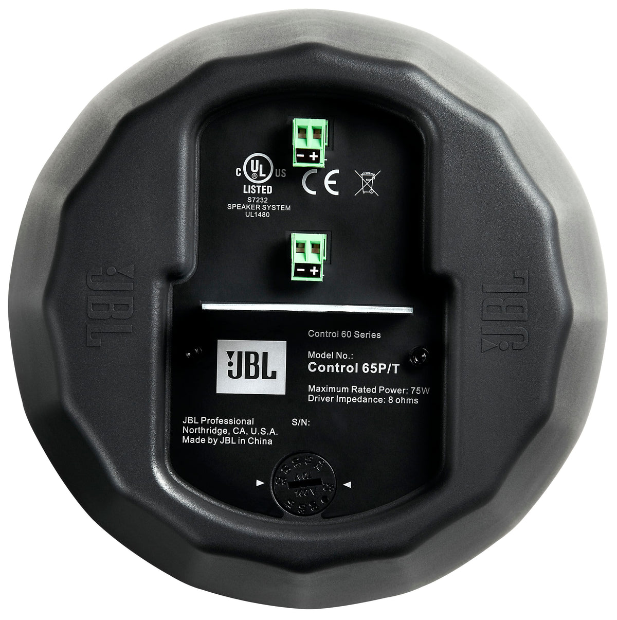 JBL - Control C65P/T 5.25" 150W 8 Ohm and 70V/100V Pendant Speaker-Pair - Black