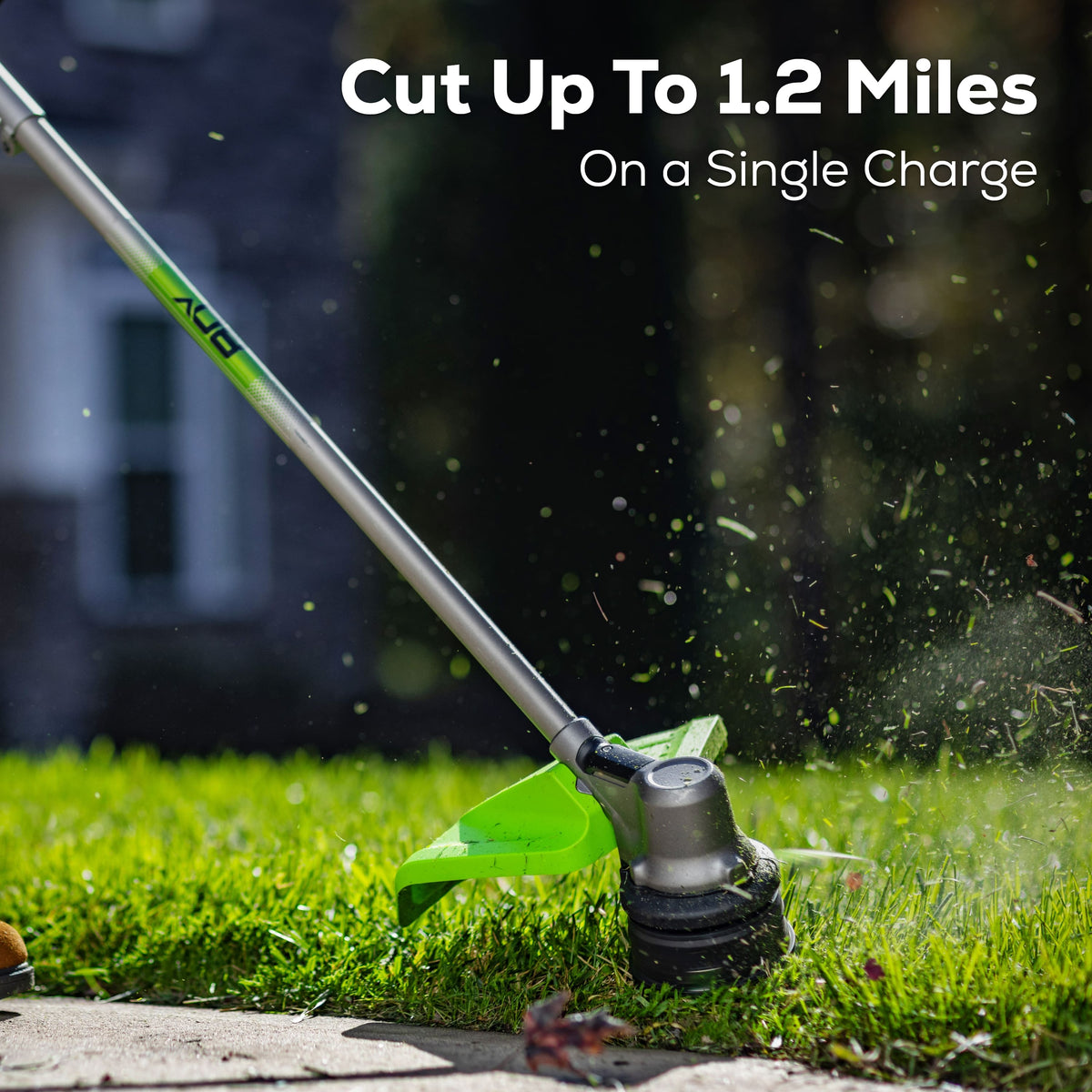 Greenworks - 80V 17" Brushless String Trimmer with 2.0Ah Battery & Charger - Black/Green