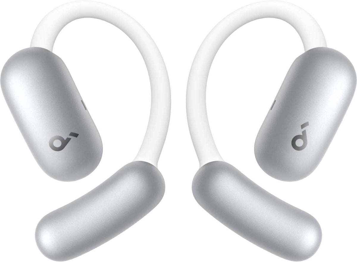Soundcore - by Anker AeroFit 2 A.I. Assistant Open-Ear Bluetooth Headphones with Real-Time Translation and Adjustable Ear Hooks - Pearl White