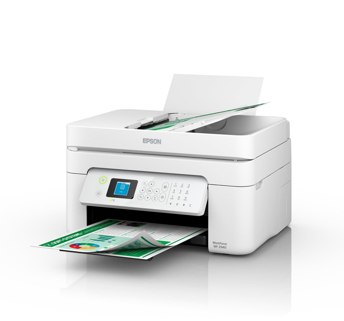 Epson - WorkForce WF-2940 Wireless All-in-One Inkjet Printer - White