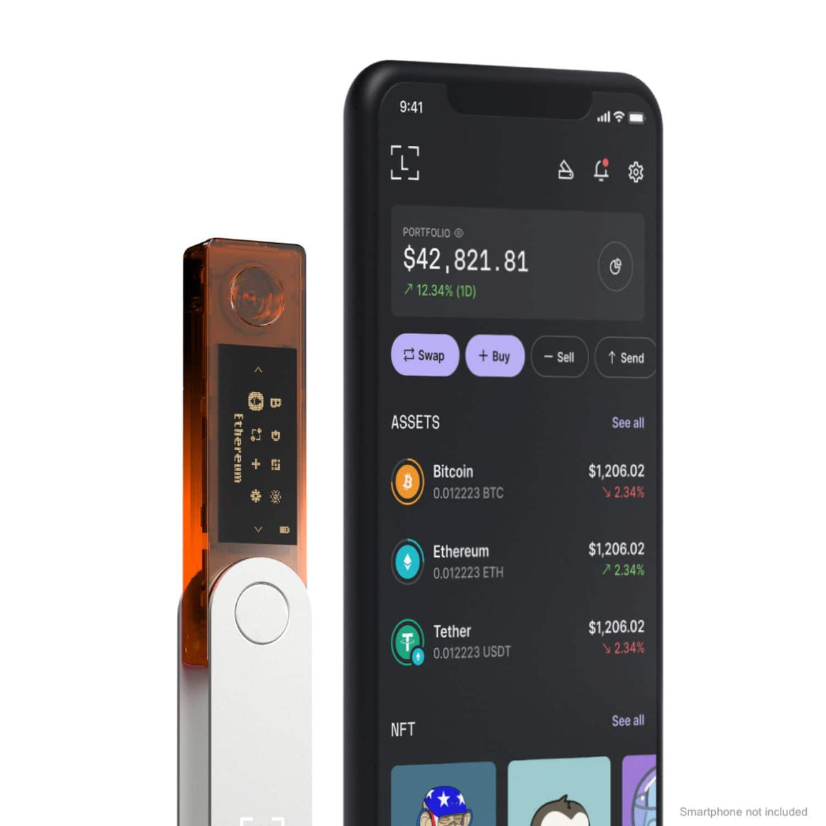 Ledger - Nano S Plus Crypto Hardware Wallet - BTC Orange