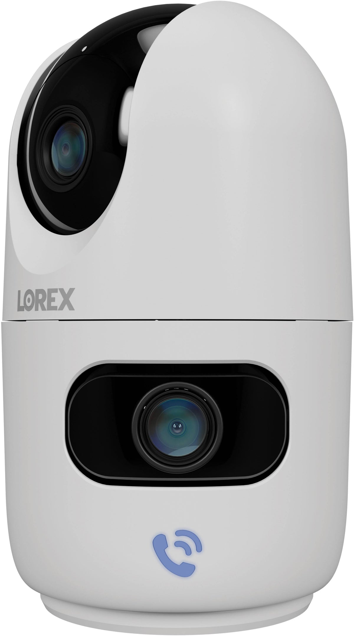 Lorex - Connect 2K Dual-Lens Indoor Pan-Tilt Wireless Security Camera - White