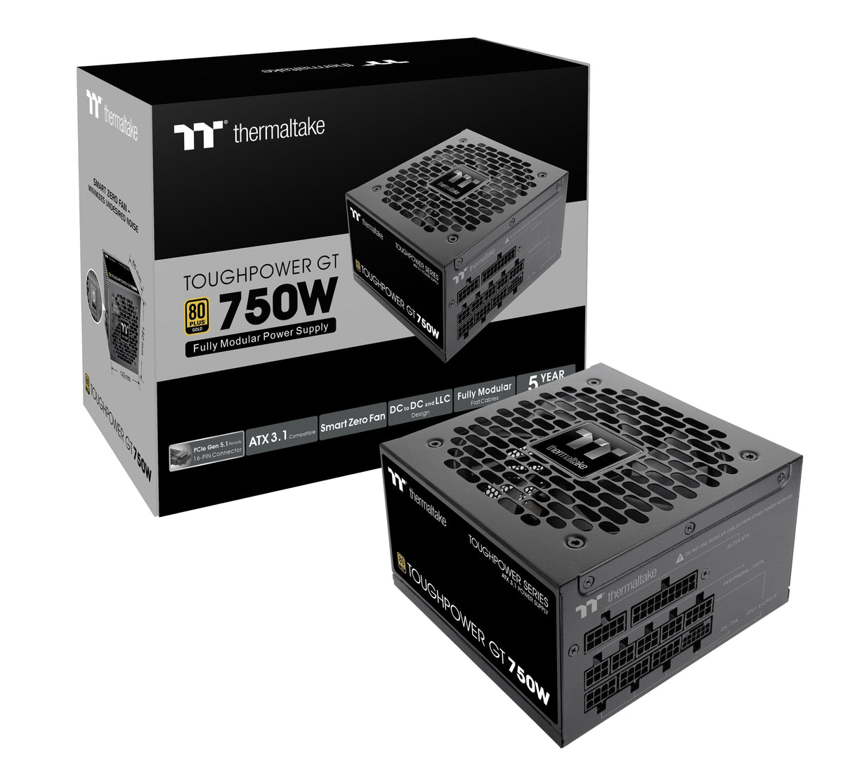 Thermaltake - Toughpower GT 750W 80+ Gold ATX 3.1 Power Supply - Black