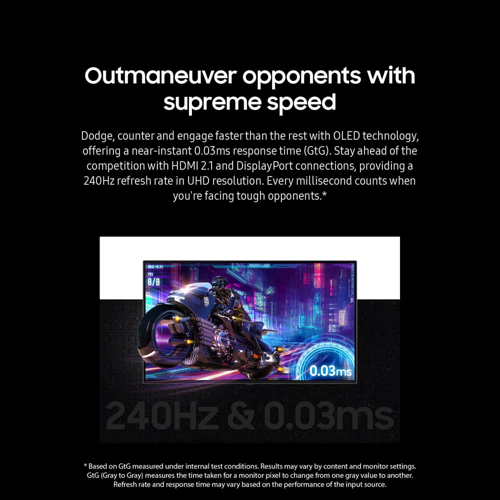 Samsung - 32" Odyssey OLED G8 (G80SD) 4K UHD 240Hz 0.03ms Smart Gaming Monitor with HDR - Silver