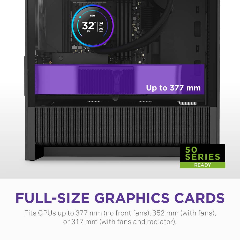 NZXT - H3 Flow Micro-ATX High-Airflow PC Case - Black