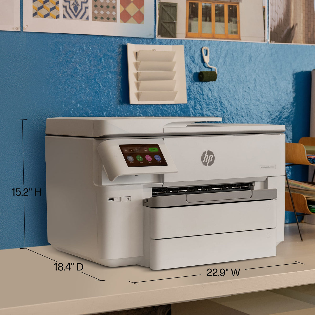 HP - OfficeJet Pro 9730e Wireless AI-Enabled Wide Format AiO Inkjet Printer w/ 3 Months of Instant Ink - White