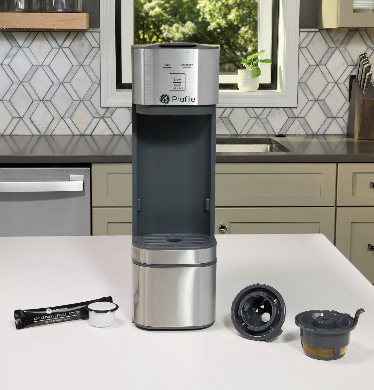GE Profile - Brewpal Single-Serve Coffee Maker - Stainless Steel