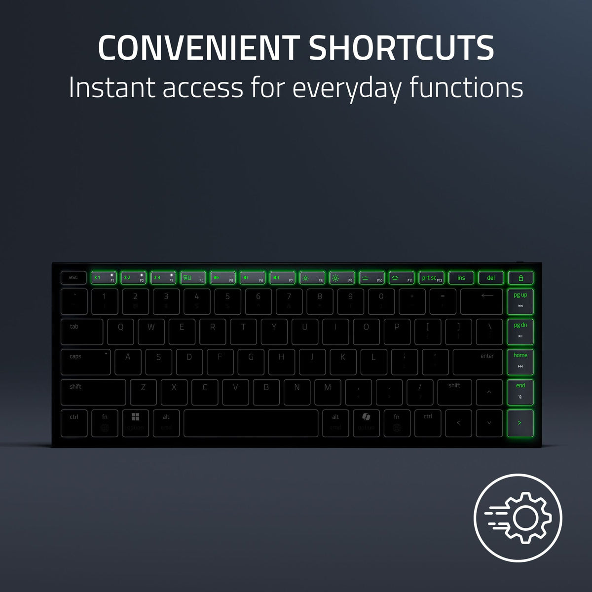 Razer - Joro Portable 75% Wireless Scissor Low-Profile Gaming Keyboard for PC and Mac with Chroma RGB Backlighting - Black