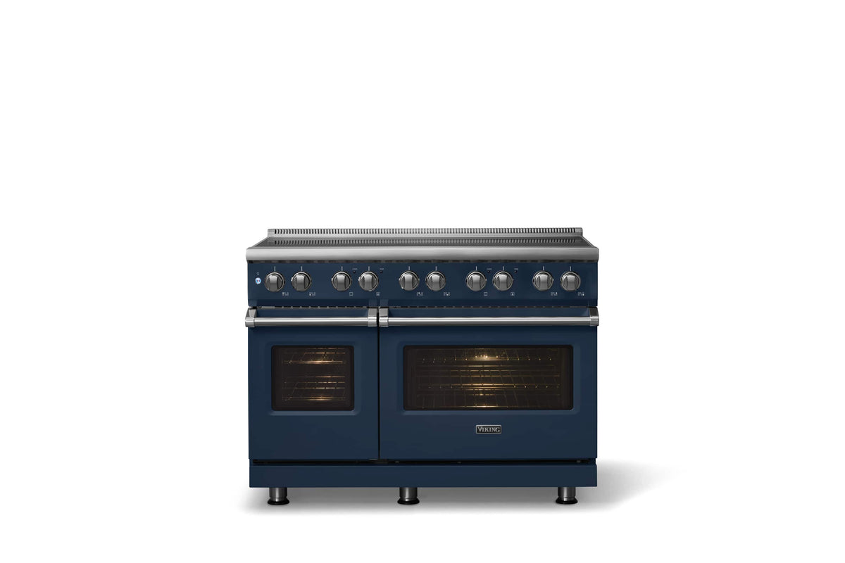 Viking - 48 in. Wide 6 Elements Pro 5 Series 7.3 Cu. Ft. Freestanding 6 Element Induction Convection Range - Slate Blue