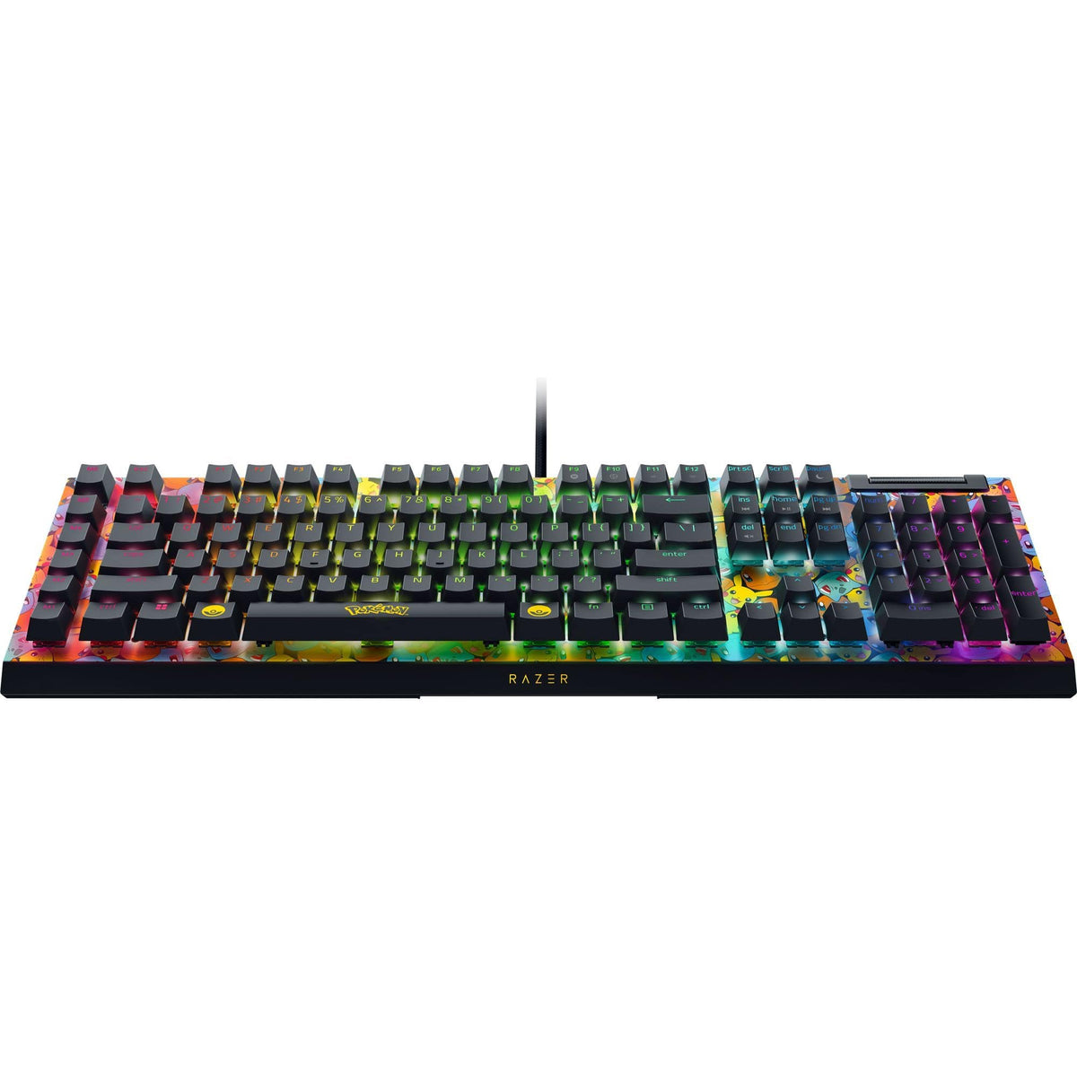 Razer - BlackWidow V4 X Full Size Wired Mechanical Green Clicky Switch Gaming Keyboard with Chroma RGB Backlighting - Pokémon Edition