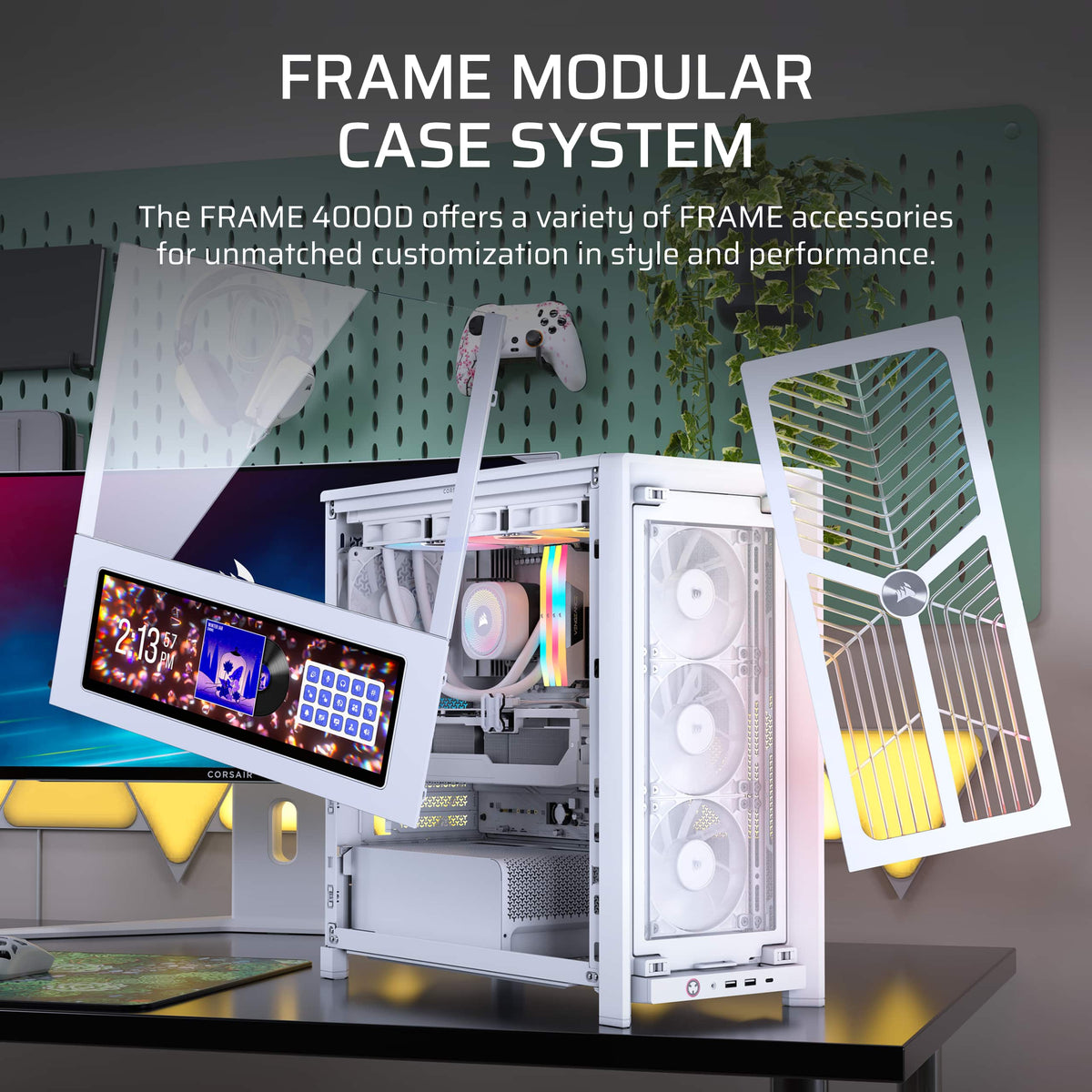 CORSAIR - FRAME 4000D WOOD RS Modular High Airflow Mid-Tower PC Case - White & Oak