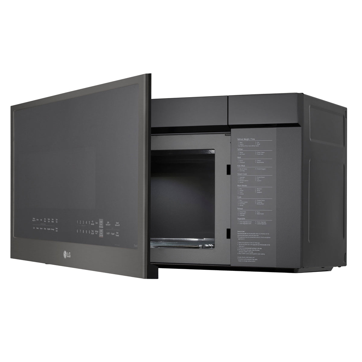 LG - 2.0 Cu. Ft. Over-the-Range Smart Microwave with Sensor Cooking and EasyClean - Black Stainless Steel
