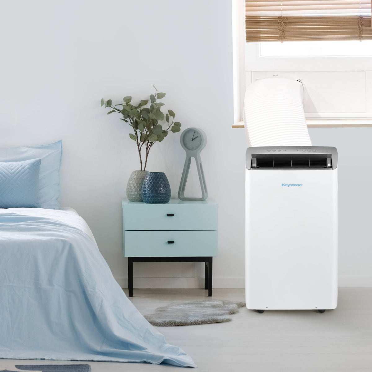 Keystone - 14,000 BTU ASHRAE/12,000 BTU DOE Portable Inverter Air Conditioner with Remote Control - White
