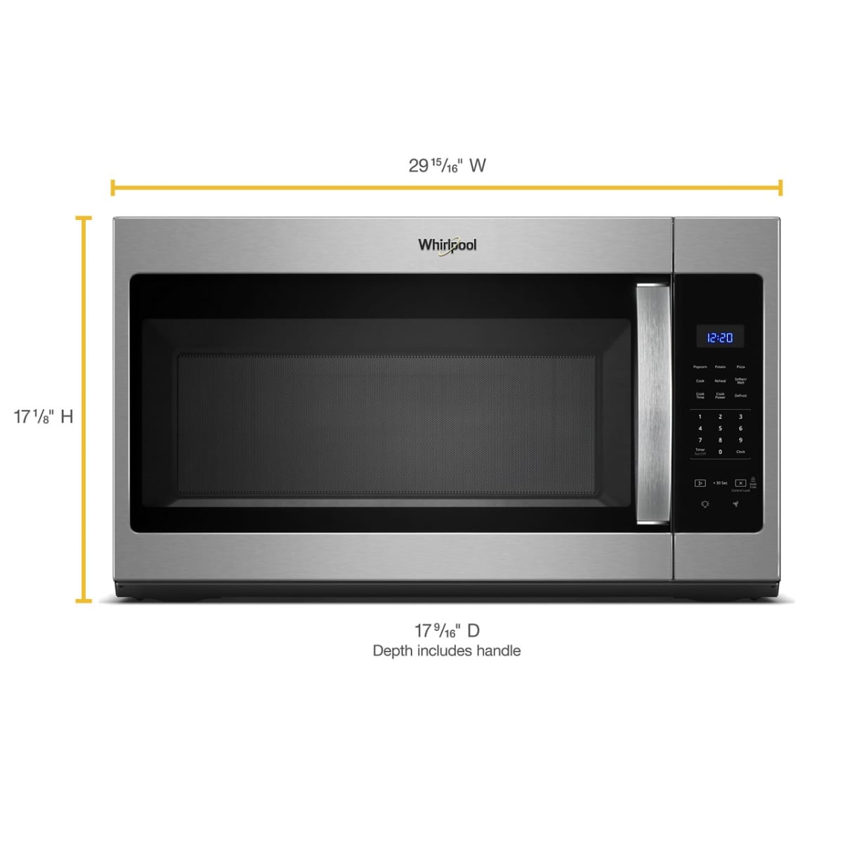 Whirlpool - 1.7 cu. ft. Microwave Hood Combination with Electronic Touch Controls - Stainless Steel