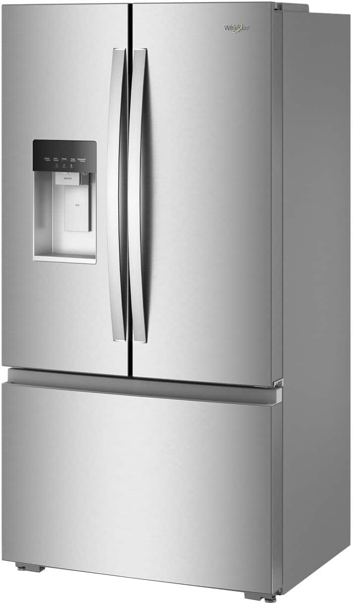 Whirlpool - 36 in. Wide 23 cu. ft. French Door Counter-Depth Refrigerator with In-Door Water and Ice - Fingerprint-Resistant Stainless Finish