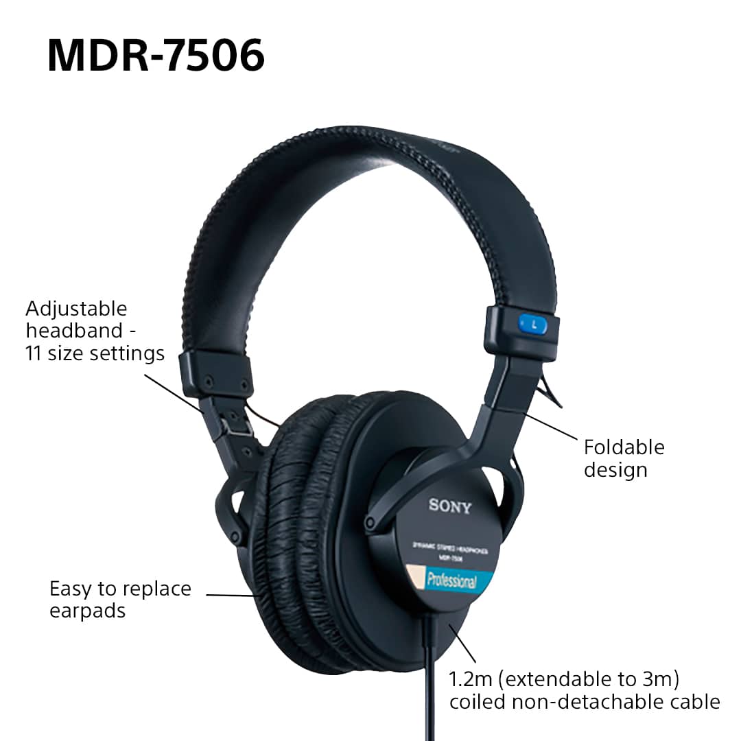 Sony - Professional Studio Headphones - Black
