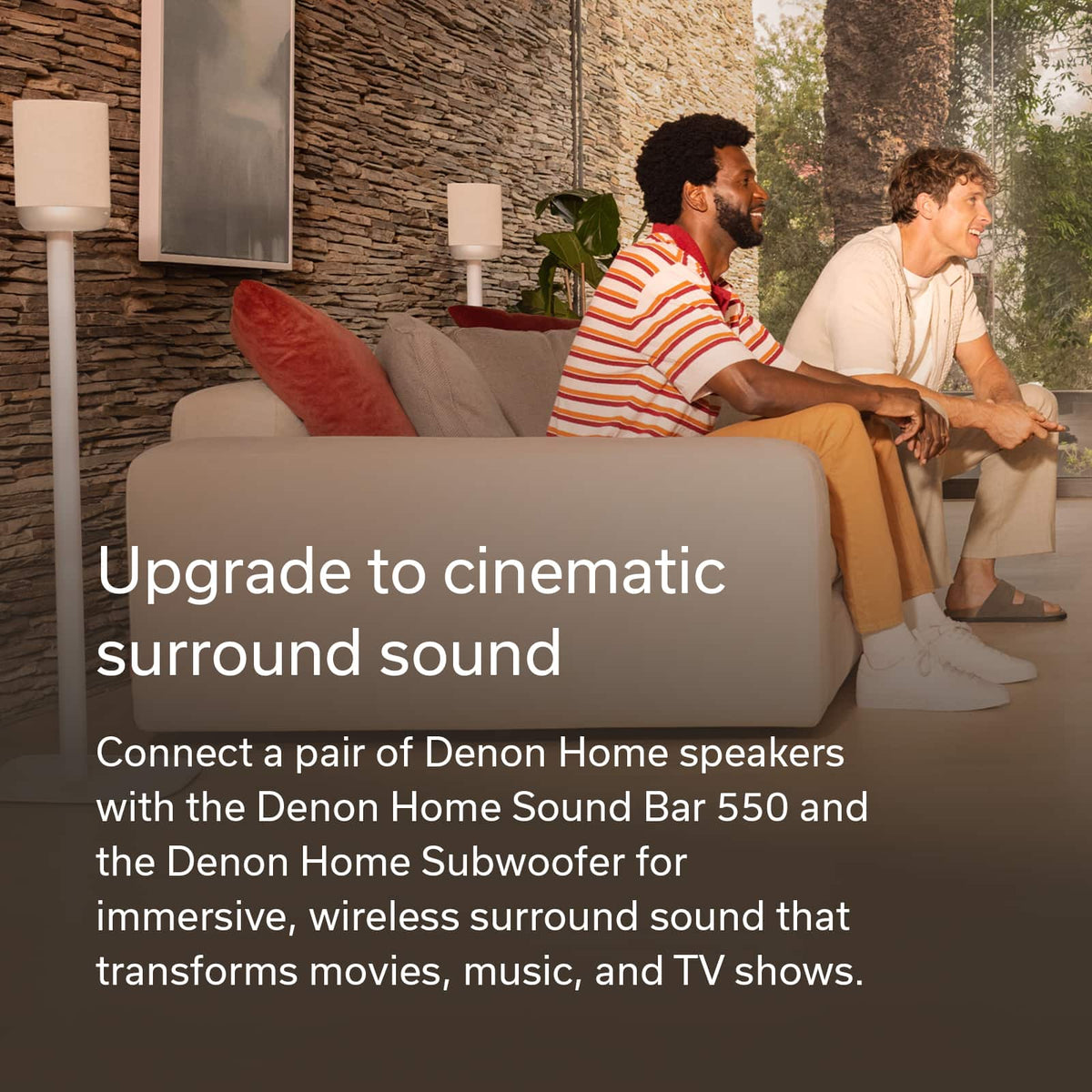 Denon - HOME 200 Wireless Smart Speaker - Stone