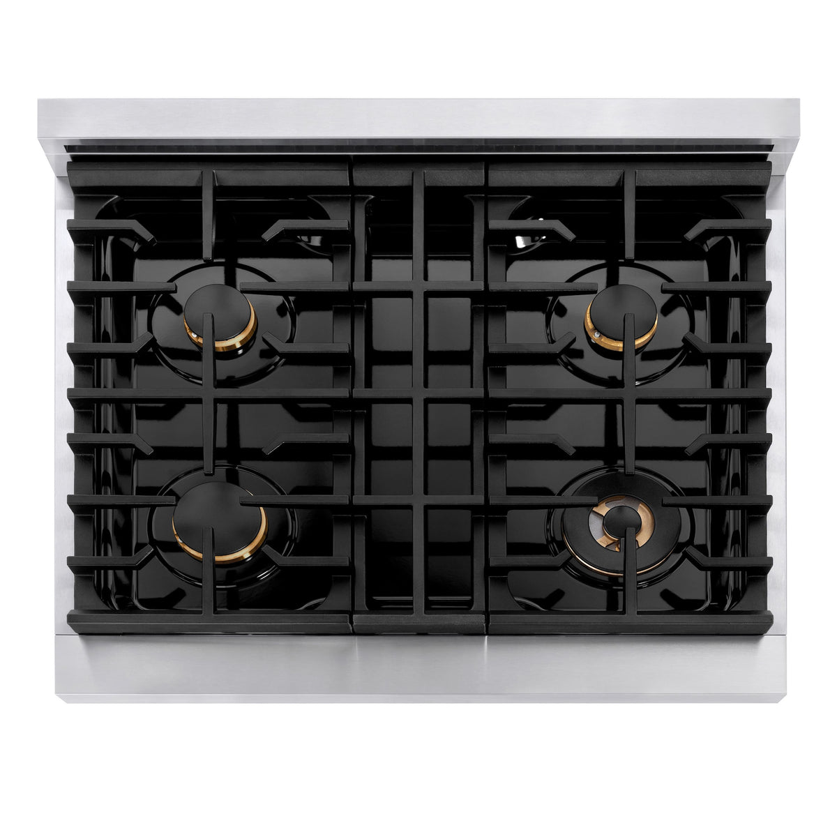 ZLINE - 30 in. Wide 4 Burner Autograph Edition Paramount Gas Range with Champagne Bronze Accents (SGRZ-30-CB) - Stainless Steel