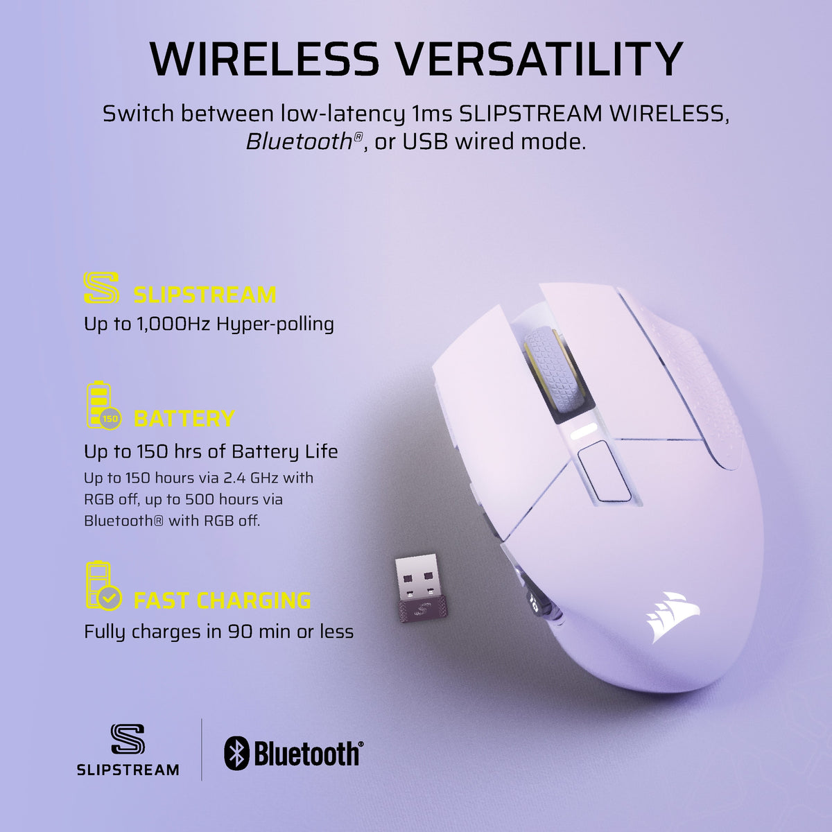 CORSAIR - Scimitar Elite Wireless SE MOBA/MMO Optical Gaming Mouse with 16 Programmable Buttons - Wireless - White
