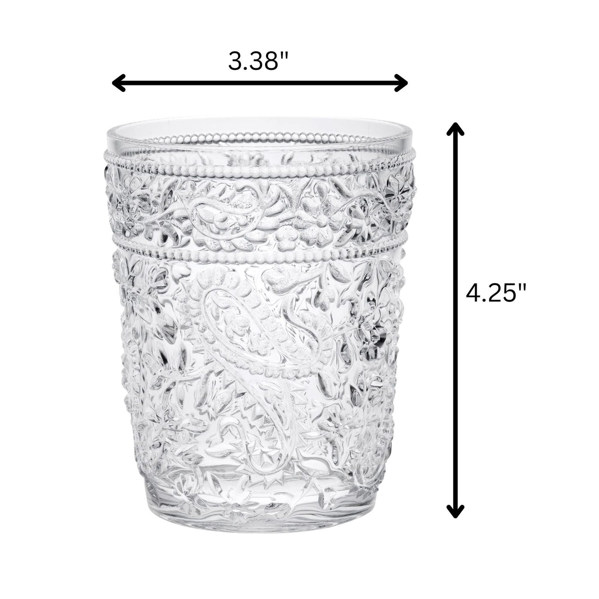 Paisley Acrylic Glasses Drinking (Set of 4)