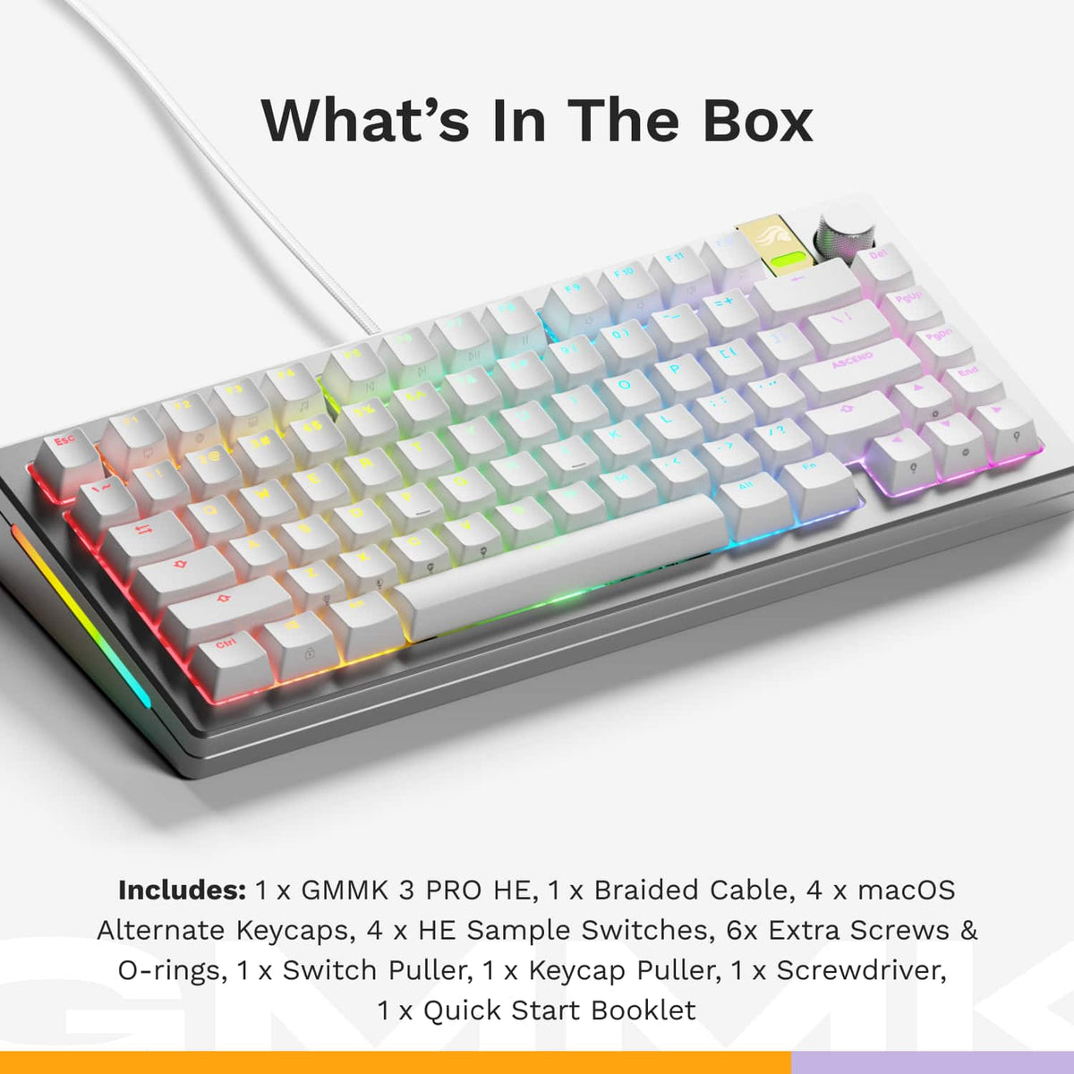 Glorious - GMMK 3 PRO HE 75% Wired Hall-Effect Linear Switch Gaming Keyboard with Rapid Trigger and Adjustable Actuation - Silver