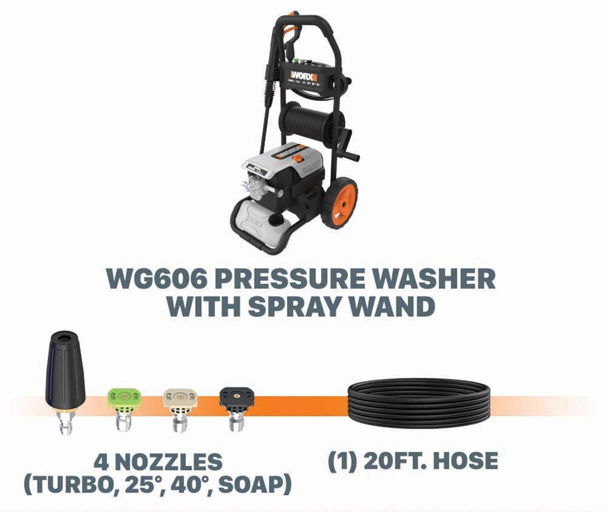 WORX - Electric Pressure Washer up to 2000 PSI - Black