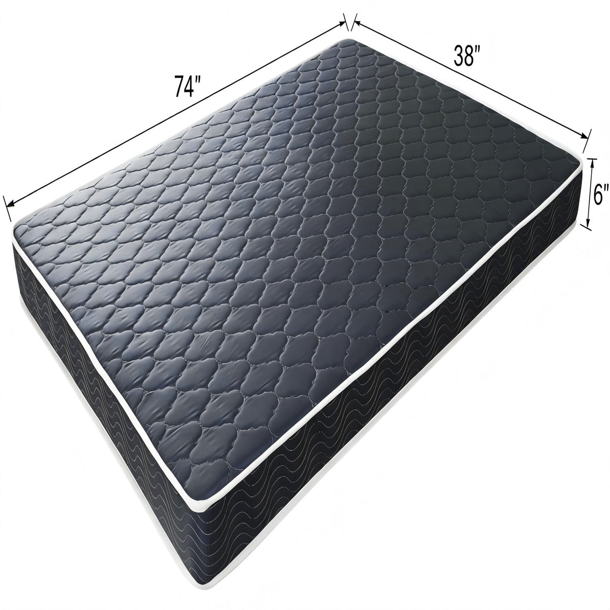Colchón de espuma impermeable de 6" - Negro / Azul - Individual