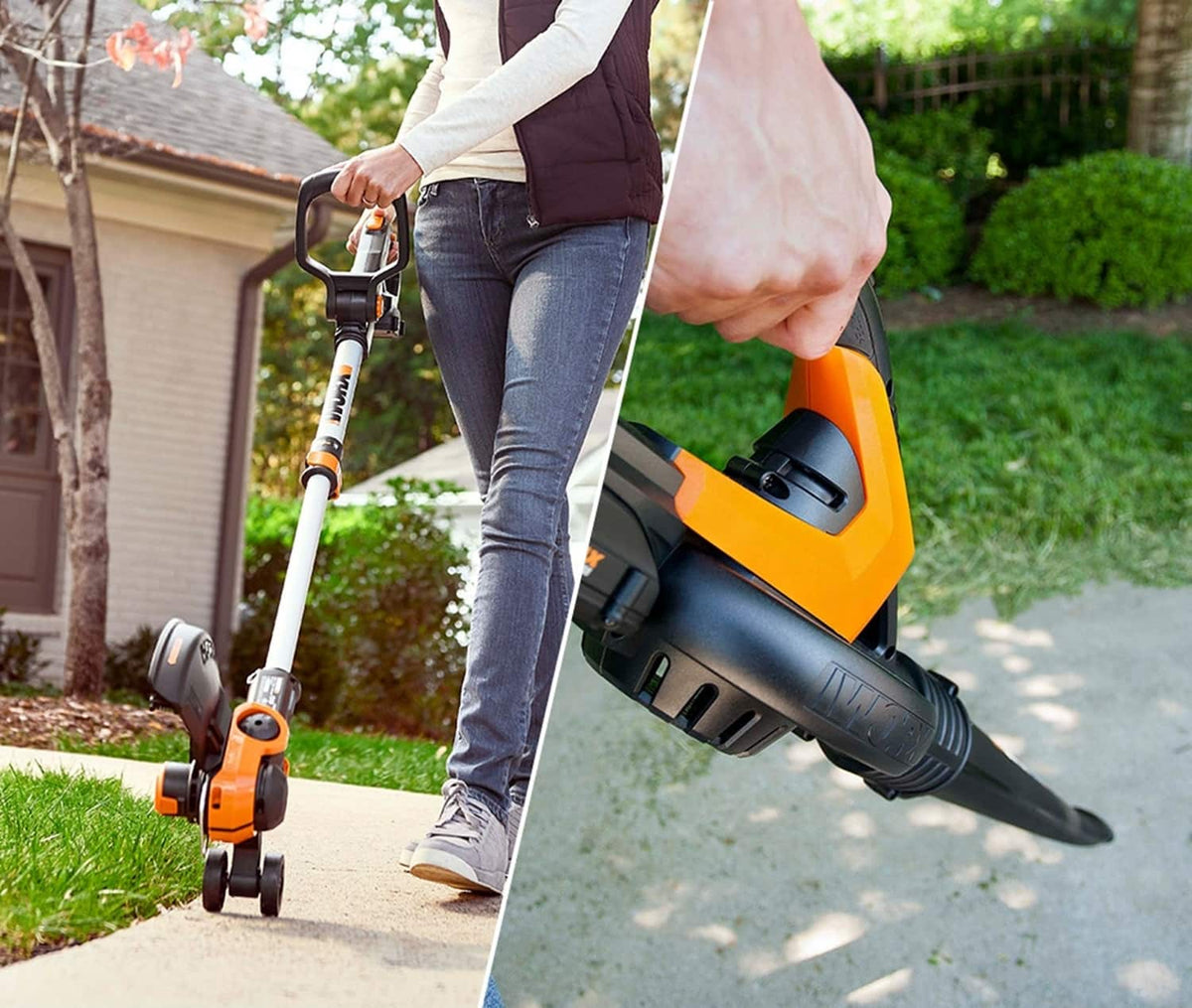 WORX - 20V Cordless String Trimmer and Air Blower Combo Kit (2 x 2.0 Ah Batteries & 1 x Charger) - Black