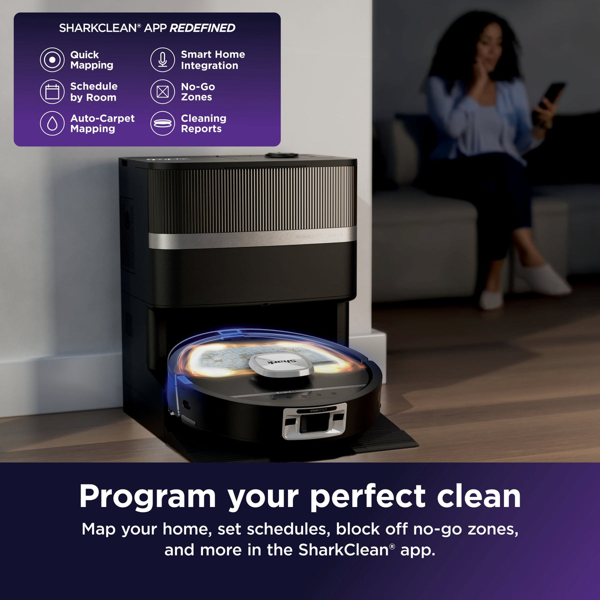 Shark - PowerDetect UV Reveal 2-In-1 Vac & Mop - Black