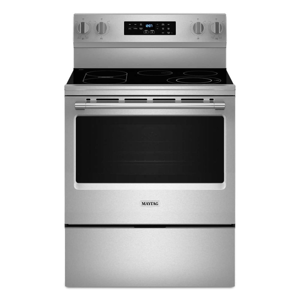 Maytag - 30 in. Wide 5 elements 5.3 cu. ft. Electric Range With No Preheat Air Fry and Air Baking - Stainless Steel