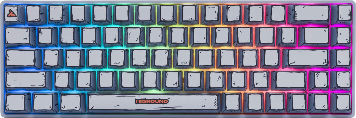 Higround - Basecamp 65+ 65% Wired Mechanical Lubed TTC Milky Switch Gaming Keyboard with RGB Backlighting - Celshade