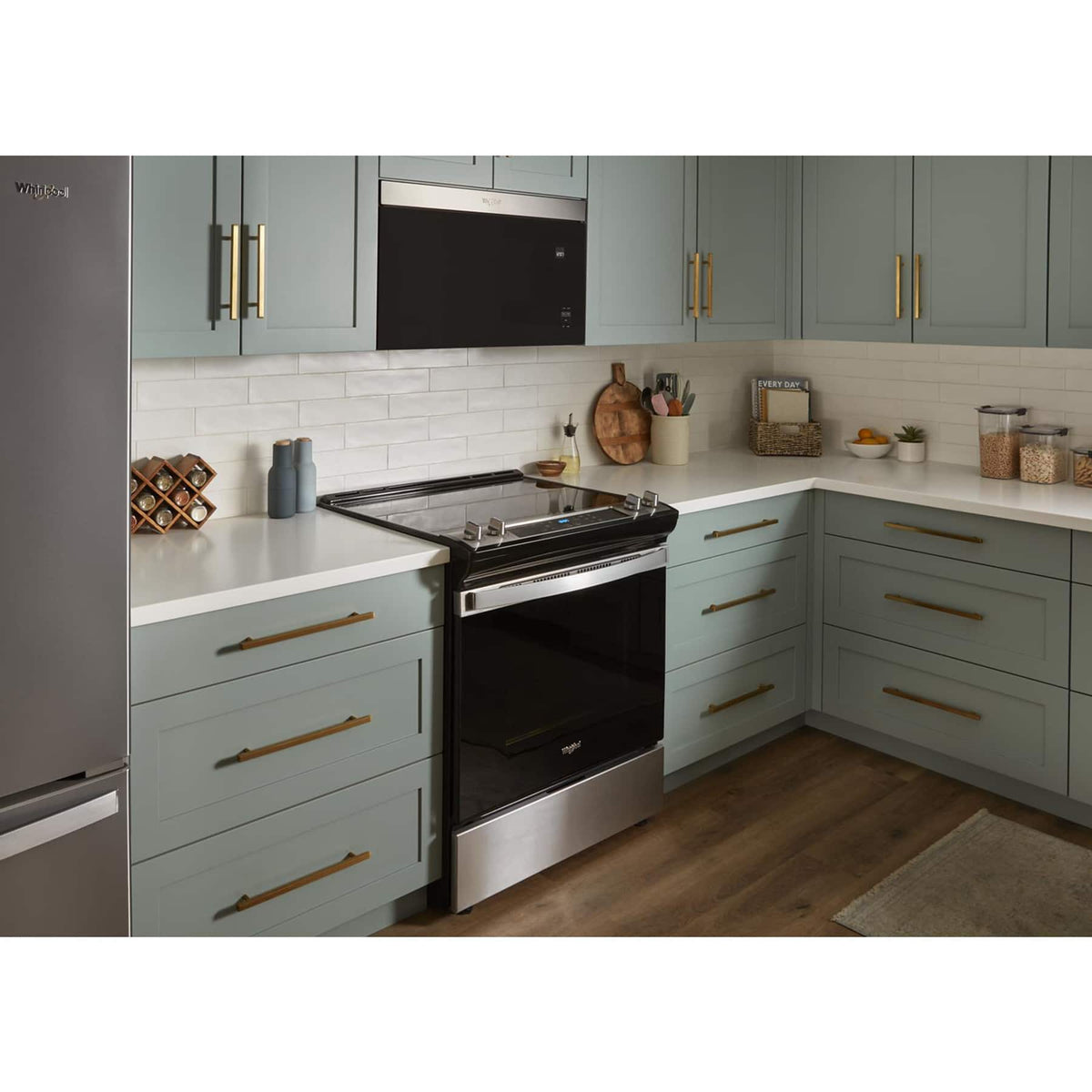 Whirlpool - 1.1 Cu. Ft. Over-the-Range Microwave with Flush Built-in Design - Stainless Steel