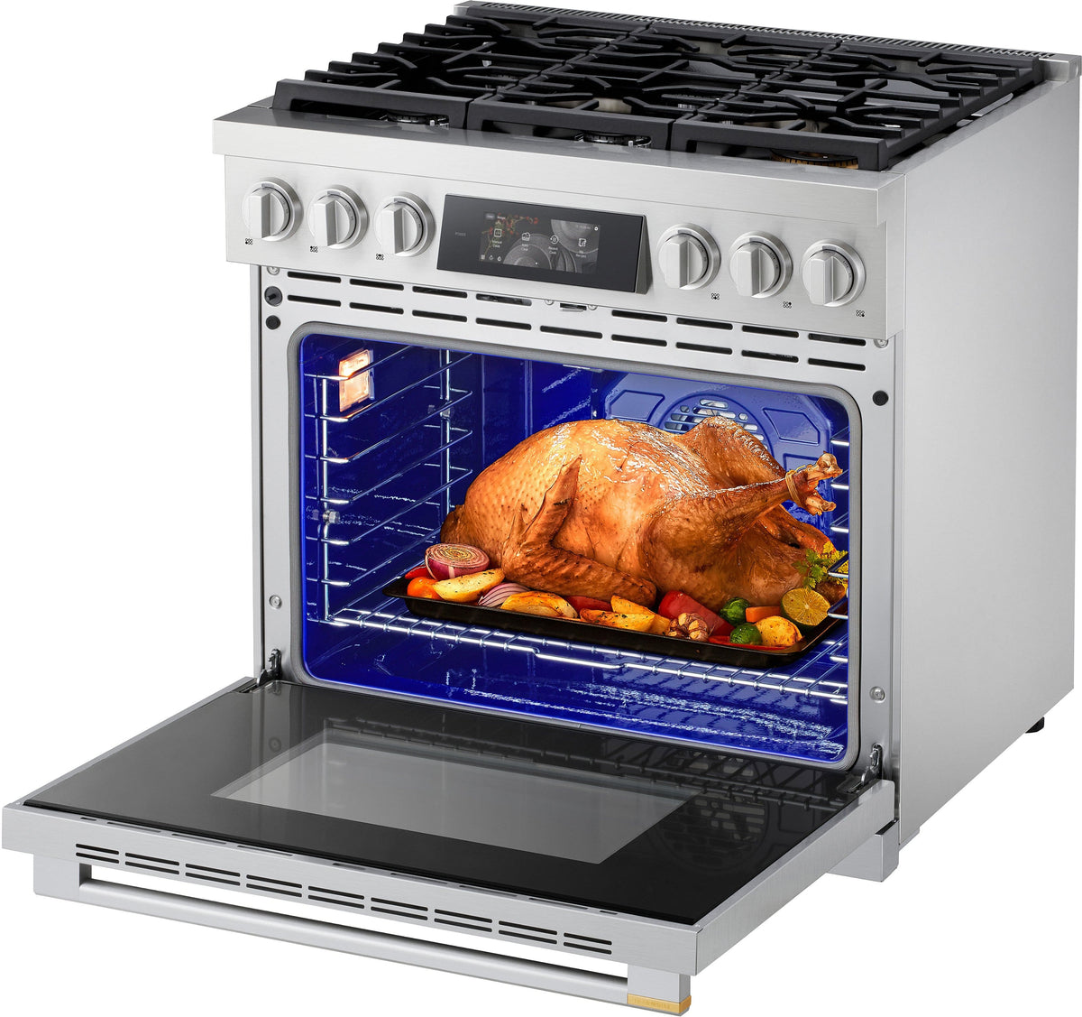 LG - SIGNATURE 36-in Wide 6.3 Cu. Ft. Slide-In Gas True Convect Pro Range with 6 Burners, AirFry, and UltraHeat 23K Burner - Stainless Steel