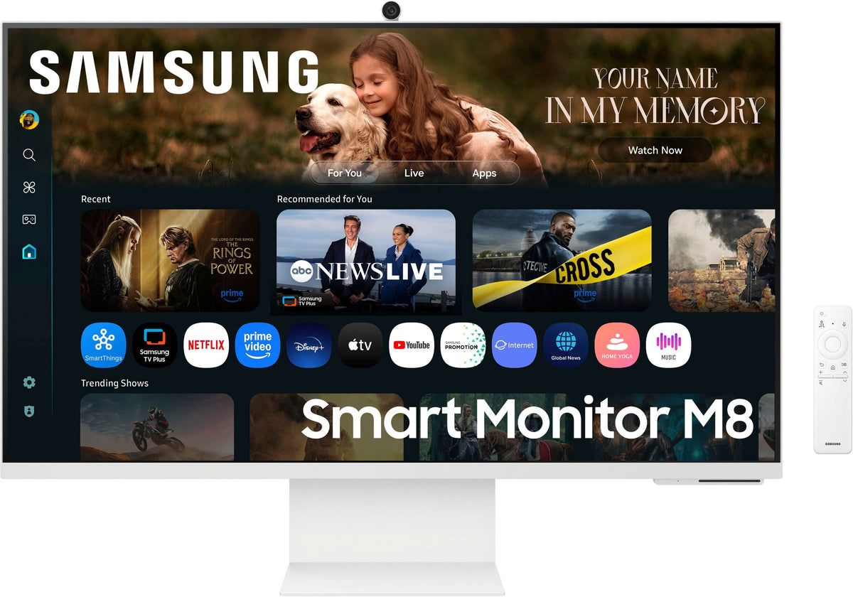 Samsung - 32" M80F 4K UHD Smart Monitor with SamsungVision AI, Built In Speakers, USB-C, Ergonomic Stand and SlimFit Camera - Warm White