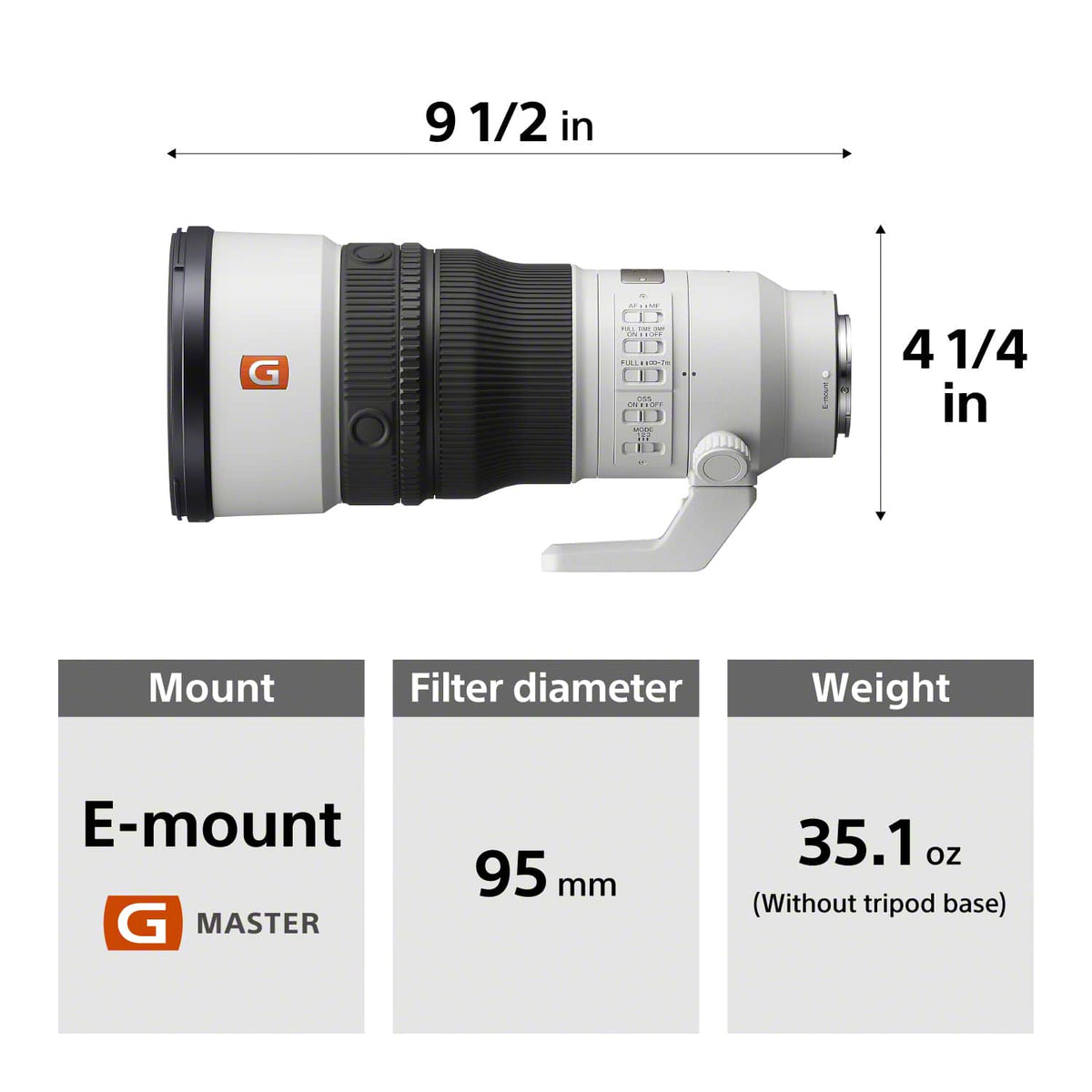 Sony - FE 400mm F4.5 GM OSS Telephoto Lens for α9 III - Black