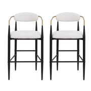 Upholstered Bar Stools With Backs For Kitchen Island (Set of 2) - Beige