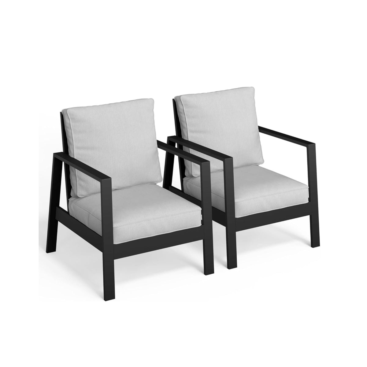 Sillones ergonómicos de patio para todo tipo de clima con cojines gruesos (juego de 2)