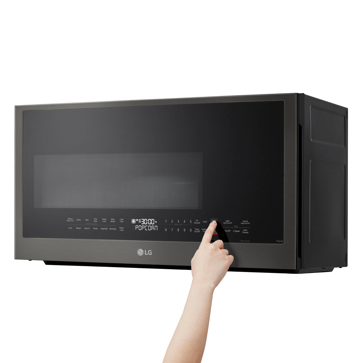 LG - 2.0 Cu. Ft. Over-the-Range Smart Microwave with Sensor Cooking and EasyClean - Black Stainless Steel