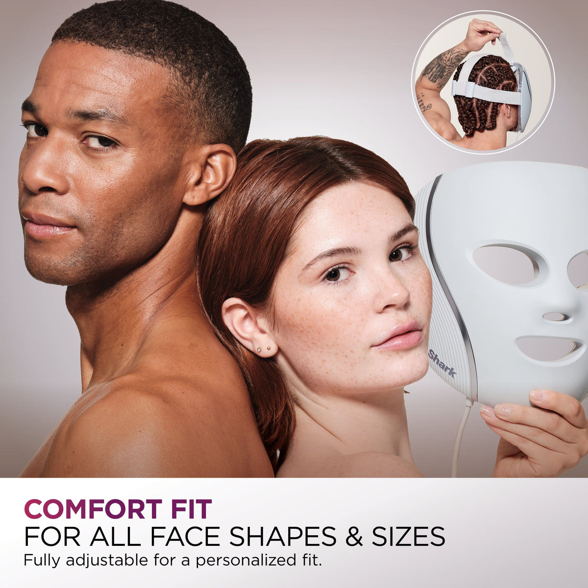 Shark - CryoGlow Under- Eye Cooling + LED Anti-Aging & Skin Clearing Face Mask - Blue Frost